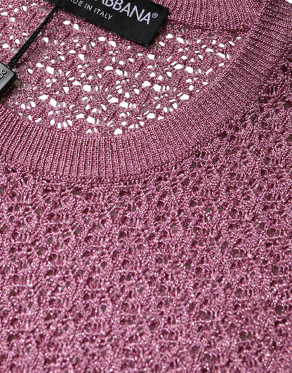 Camiseta sin mangas de malla rosa transparente