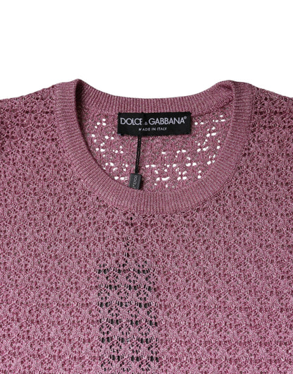 Camiseta sin mangas de malla rosa transparente
