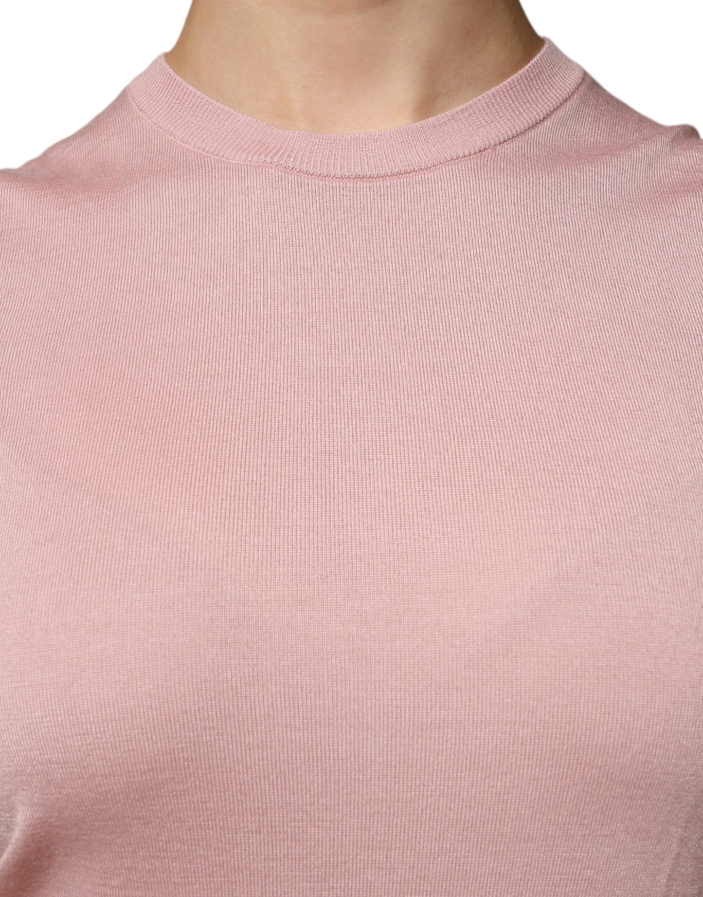 Camiseta sin mangas de punto de cachemira rosa