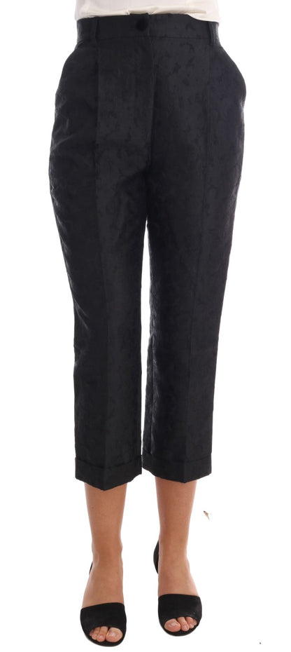 Elegantes pantalones capri de cintura alta