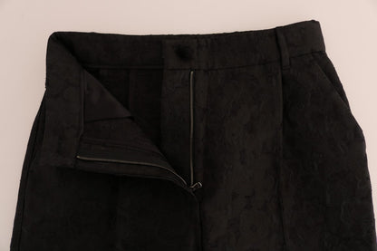 Elegantes pantalones capri de cintura alta