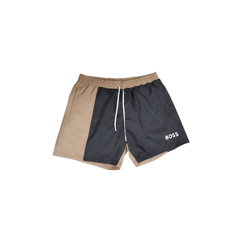Traje de baño de poliéster beige