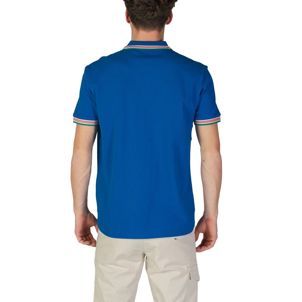 Camisa polo de algodón azul