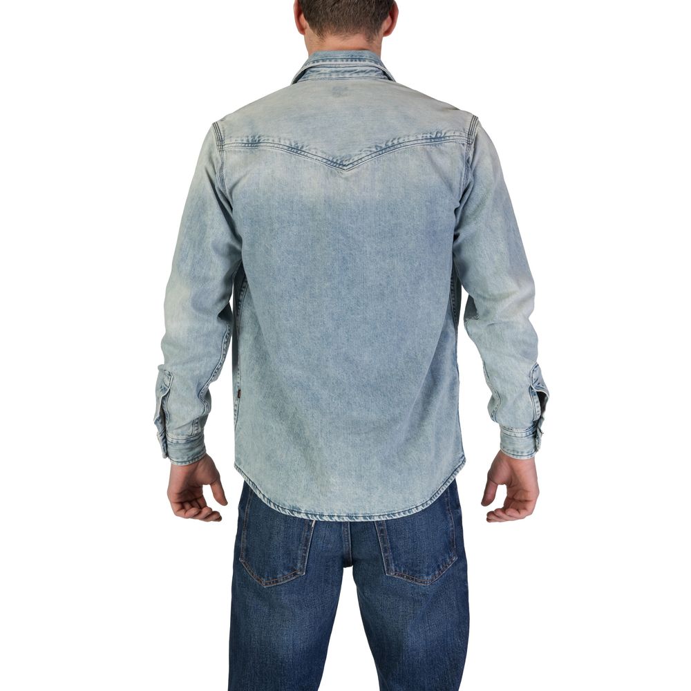 Camisa de algodón azul claro