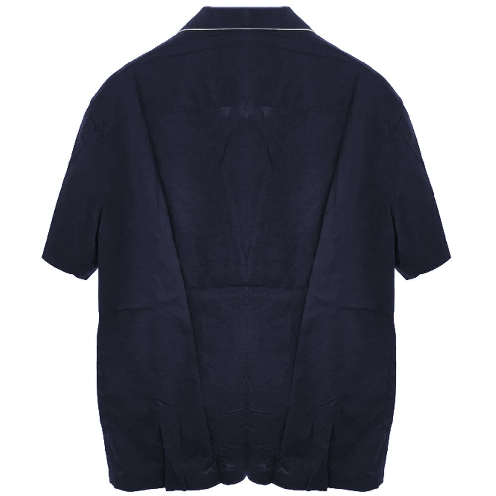 Camisa de algodón azul