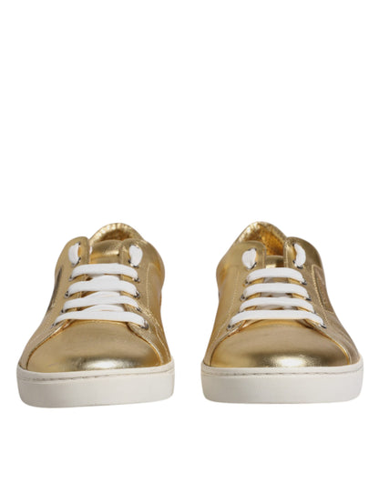 Zapatillas deportivas de cuero dorado con logo de Londres para hombre