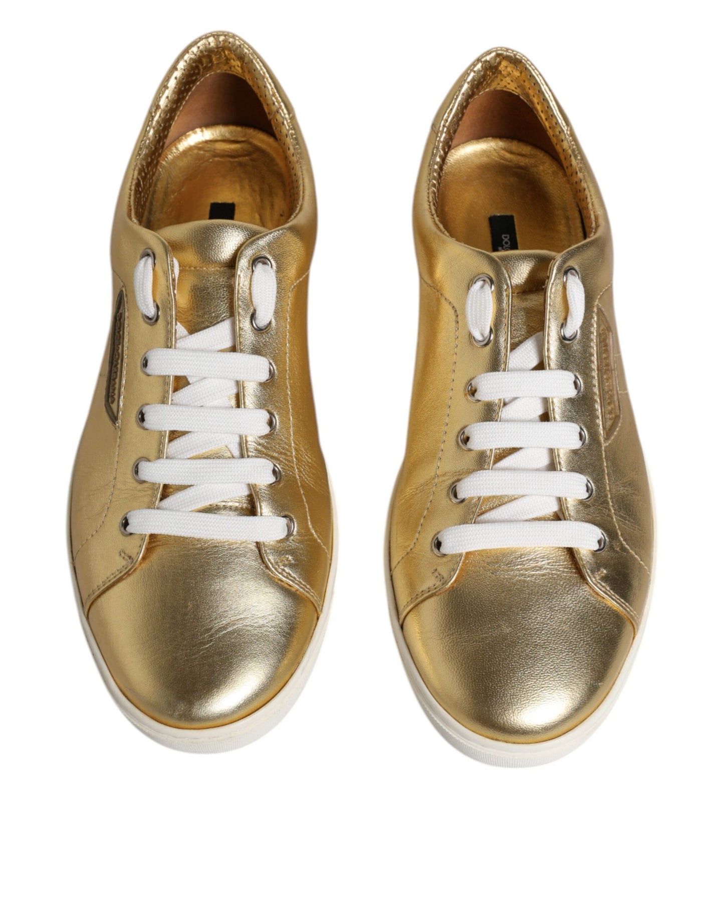 Zapatillas deportivas de cuero dorado con logo de Londres para hombre