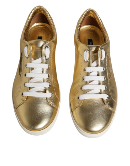 Zapatillas deportivas de cuero dorado con logo de Londres para hombre