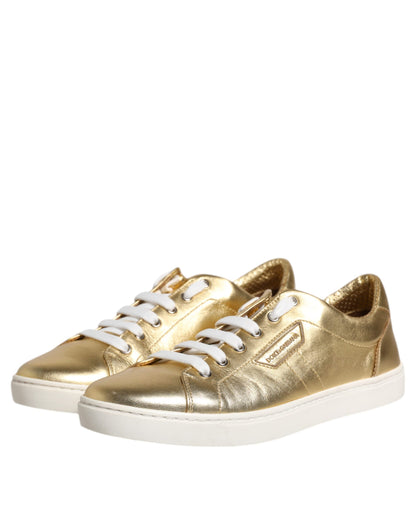 Zapatillas deportivas de cuero dorado con logo de Londres para hombre
