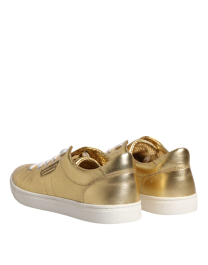 Zapatillas deportivas de cuero dorado con logo de Londres para hombre
