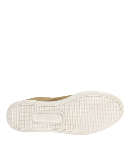 Zapatillas deportivas de cuero dorado con logo de Londres para hombre
