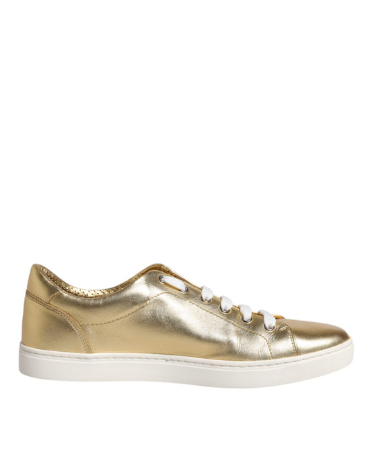 Zapatillas deportivas de cuero dorado con logo de Londres para hombre