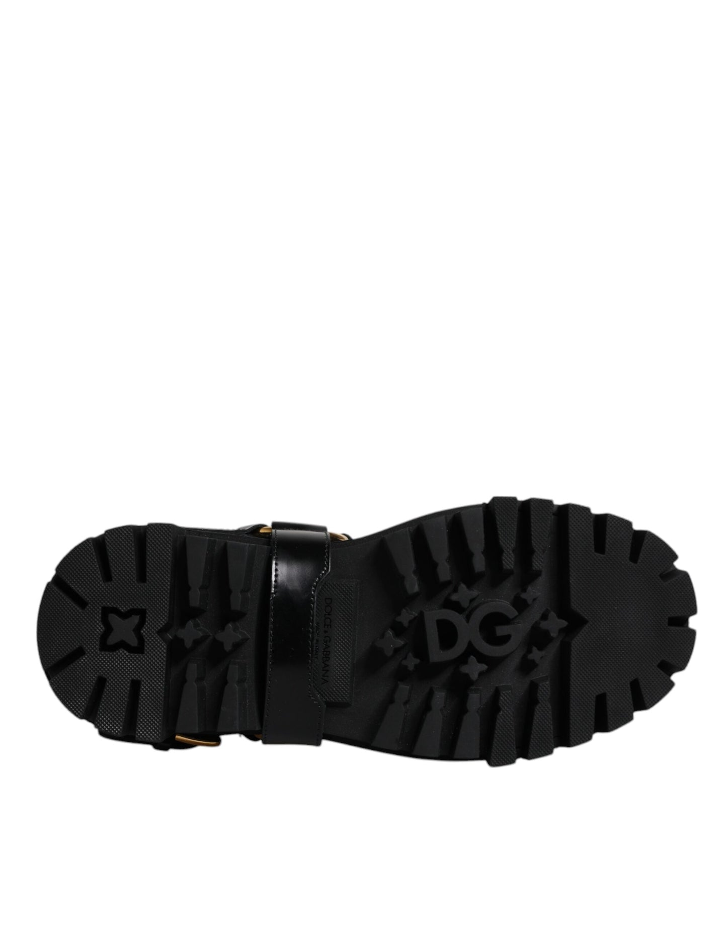 Botas de trekking elásticas de cuero negro sin cordones