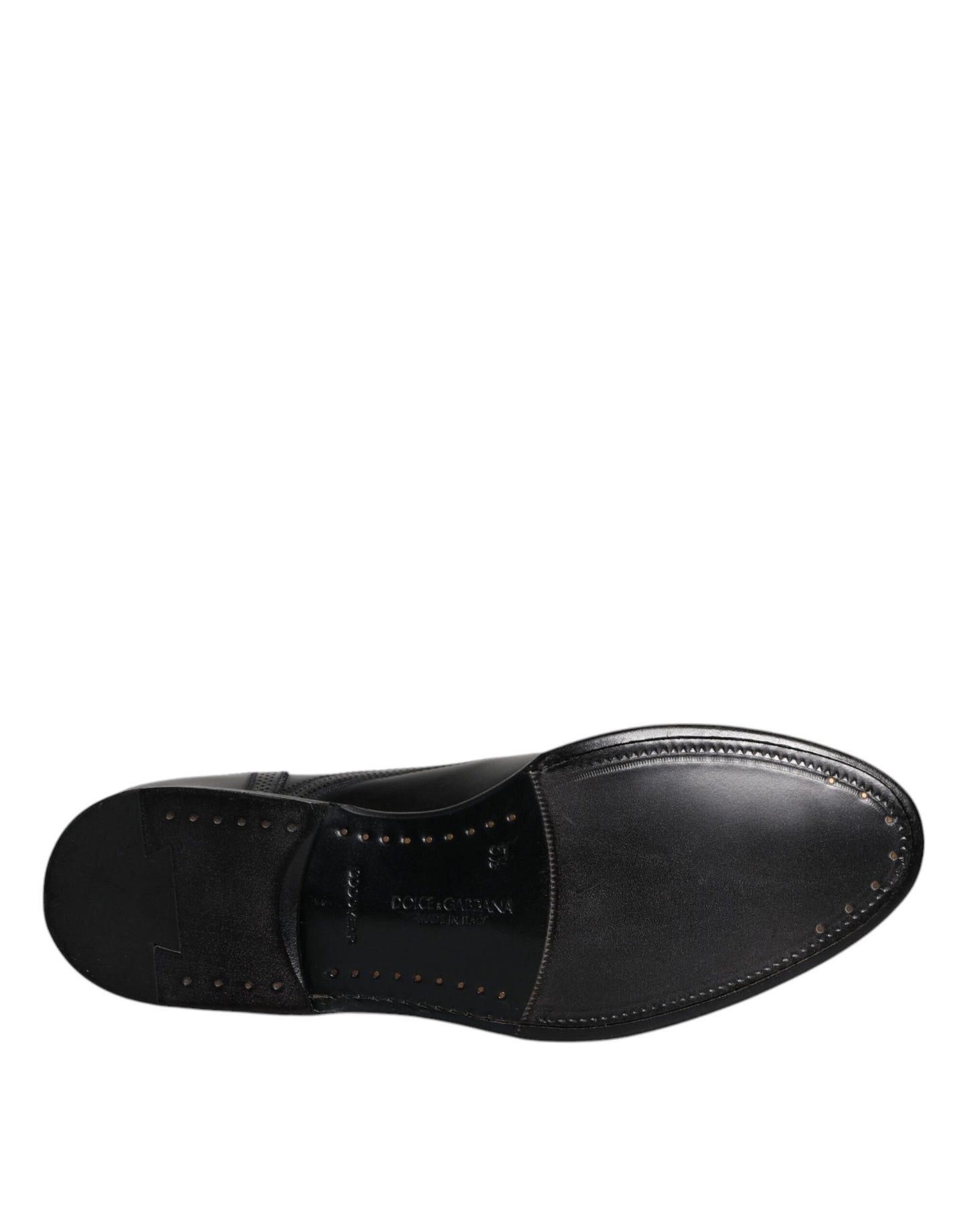 Zapatos formales Derby de cuero negro con punta de ala