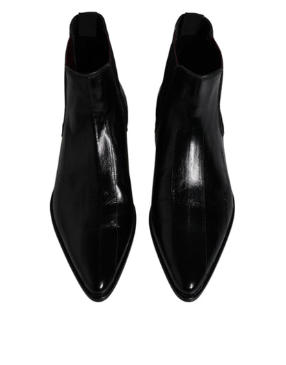 Botines Chelsea de piel negra para hombre