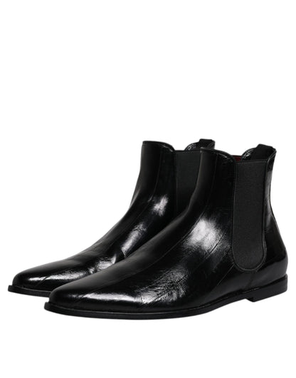 Botines Chelsea de piel negra para hombre