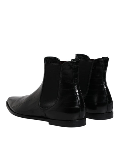 Botines Chelsea de piel negra para hombre