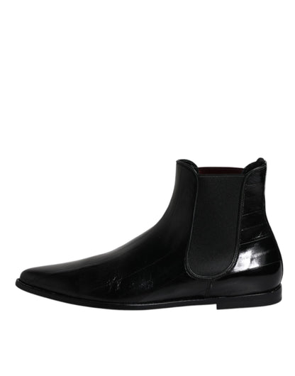Botines Chelsea de piel negra para hombre