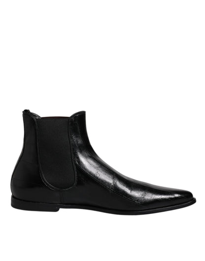 Botines Chelsea de piel negra para hombre