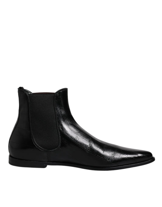 Botines Chelsea de piel negra para hombre