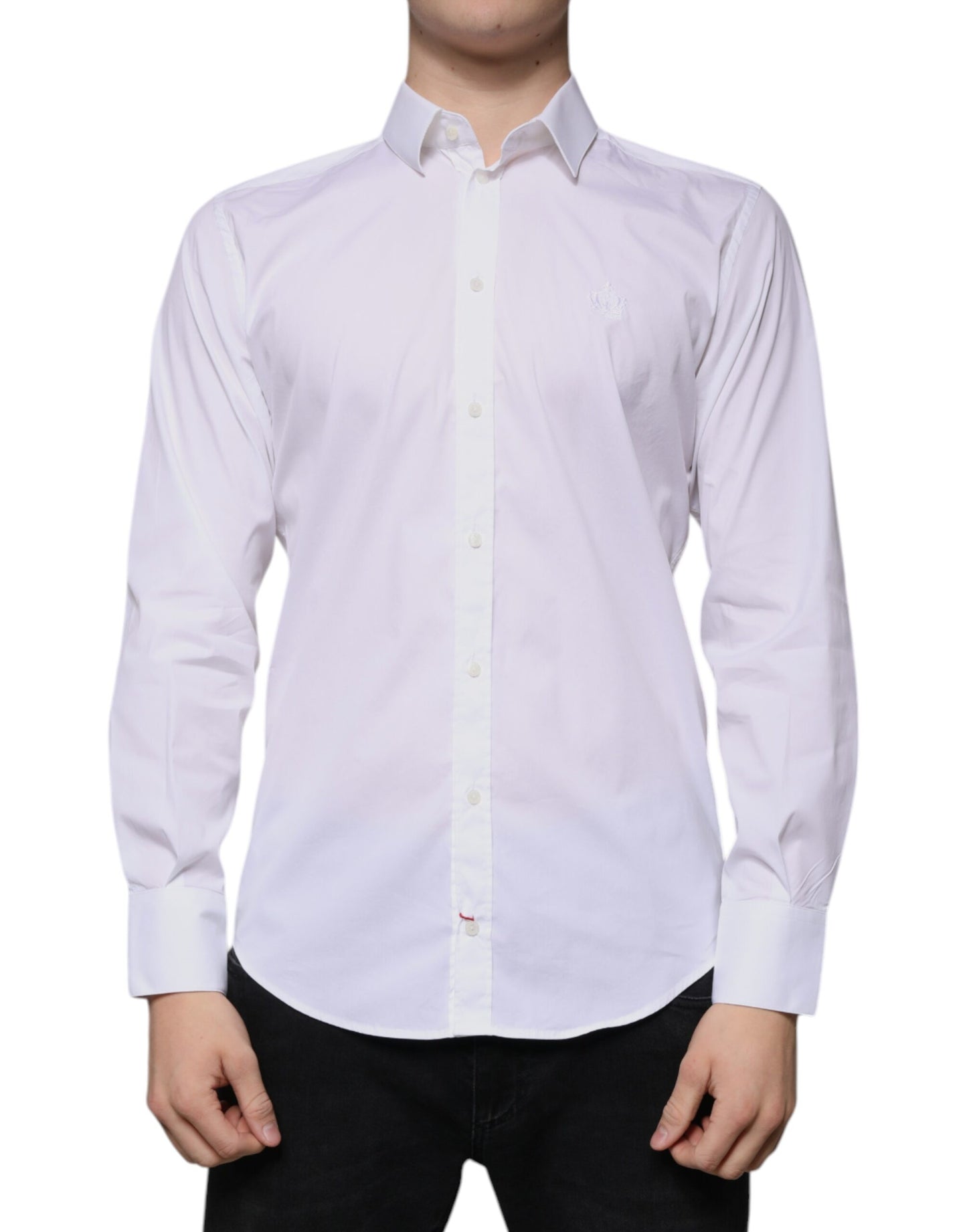 Camisa de vestir MARTINI para hombre, mezcla de algodón blanco