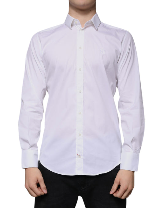 Camisa de vestir MARTINI para hombre, mezcla de algodón blanco
