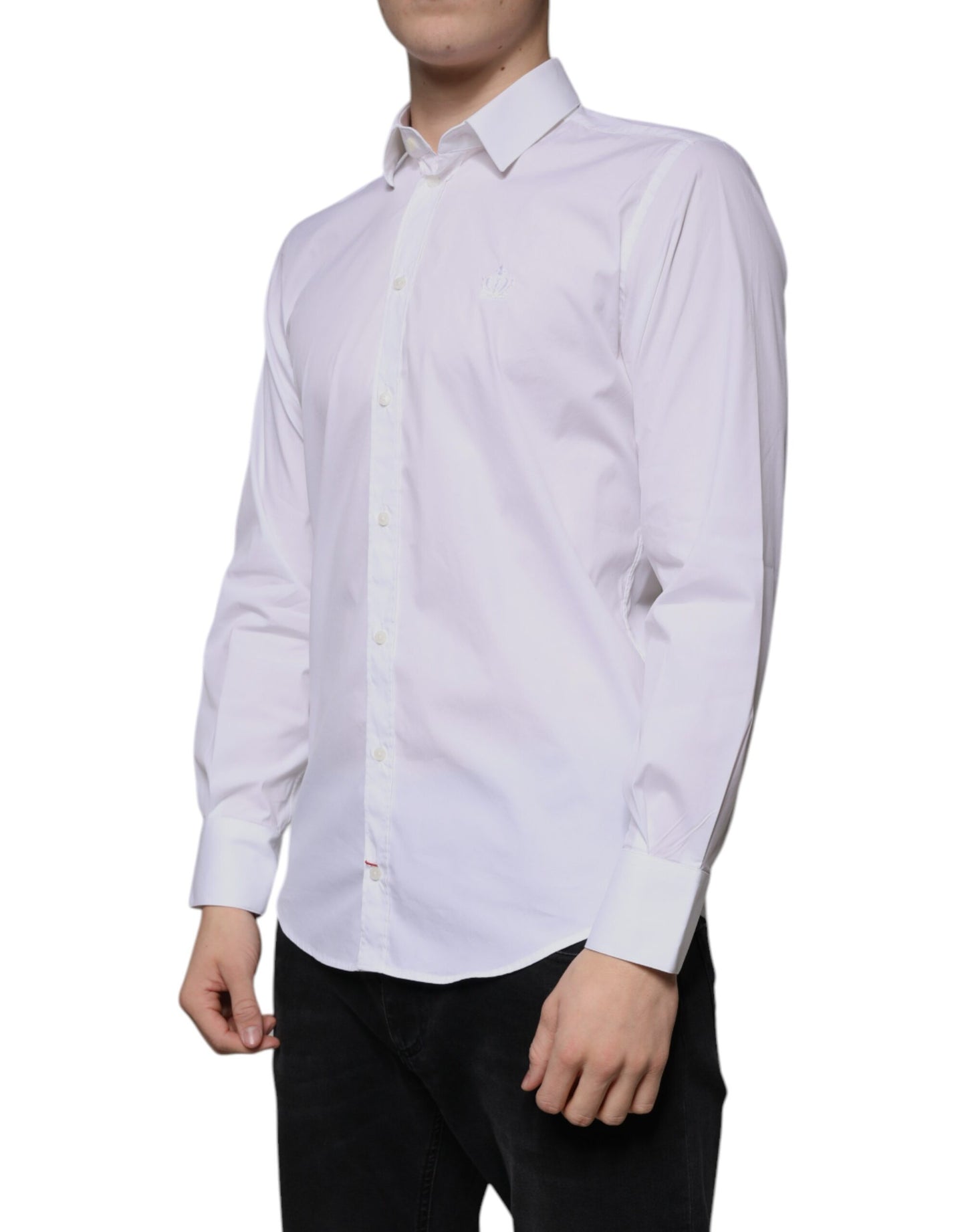 Camisa de vestir MARTINI para hombre, mezcla de algodón blanco