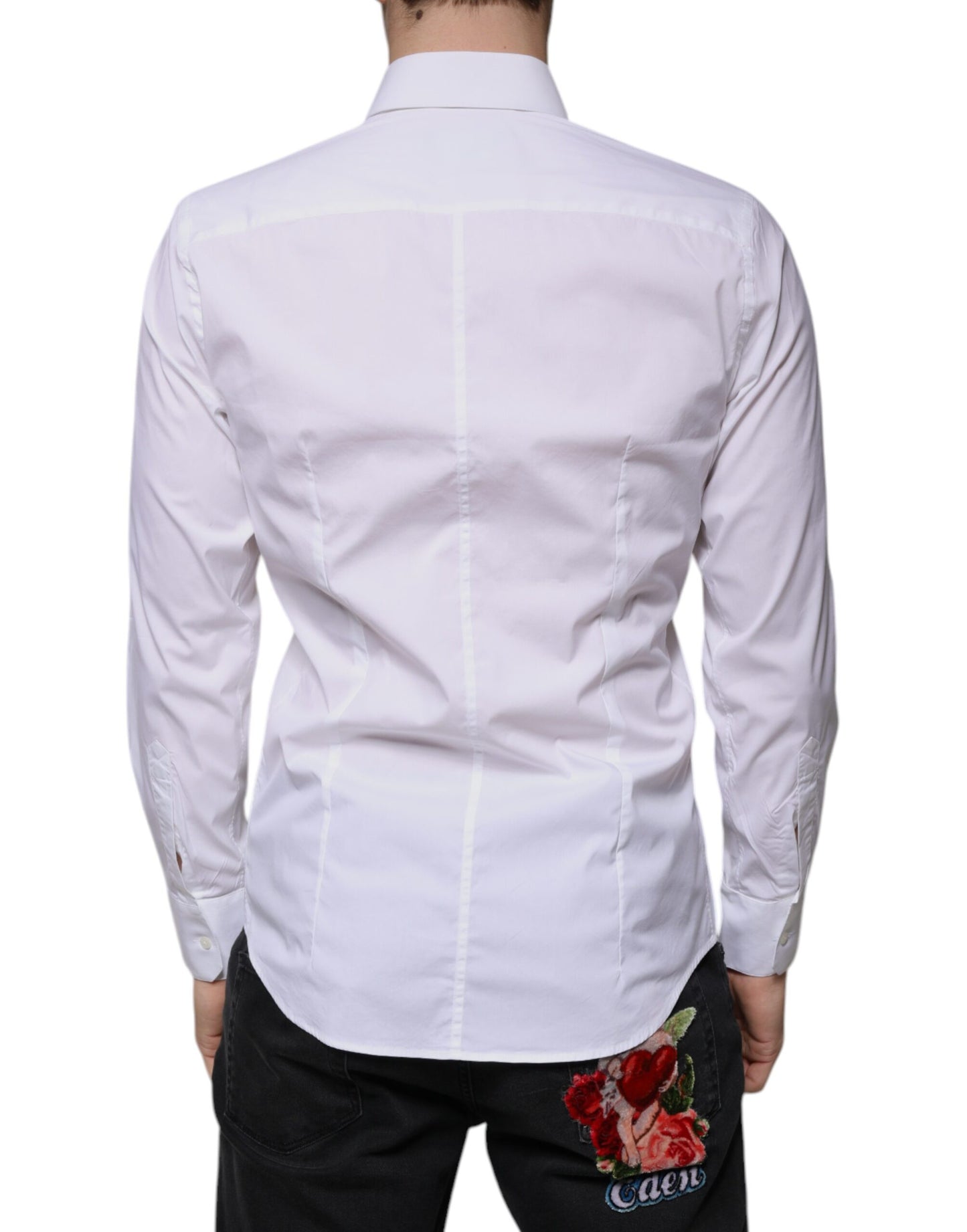 Camisa de vestir MARTINI para hombre, mezcla de algodón blanco