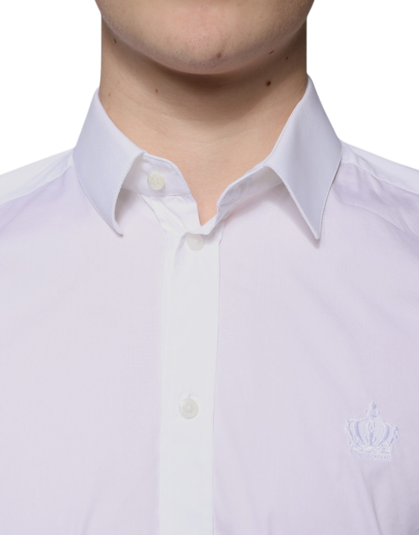 Camisa de vestir MARTINI para hombre, mezcla de algodón blanco
