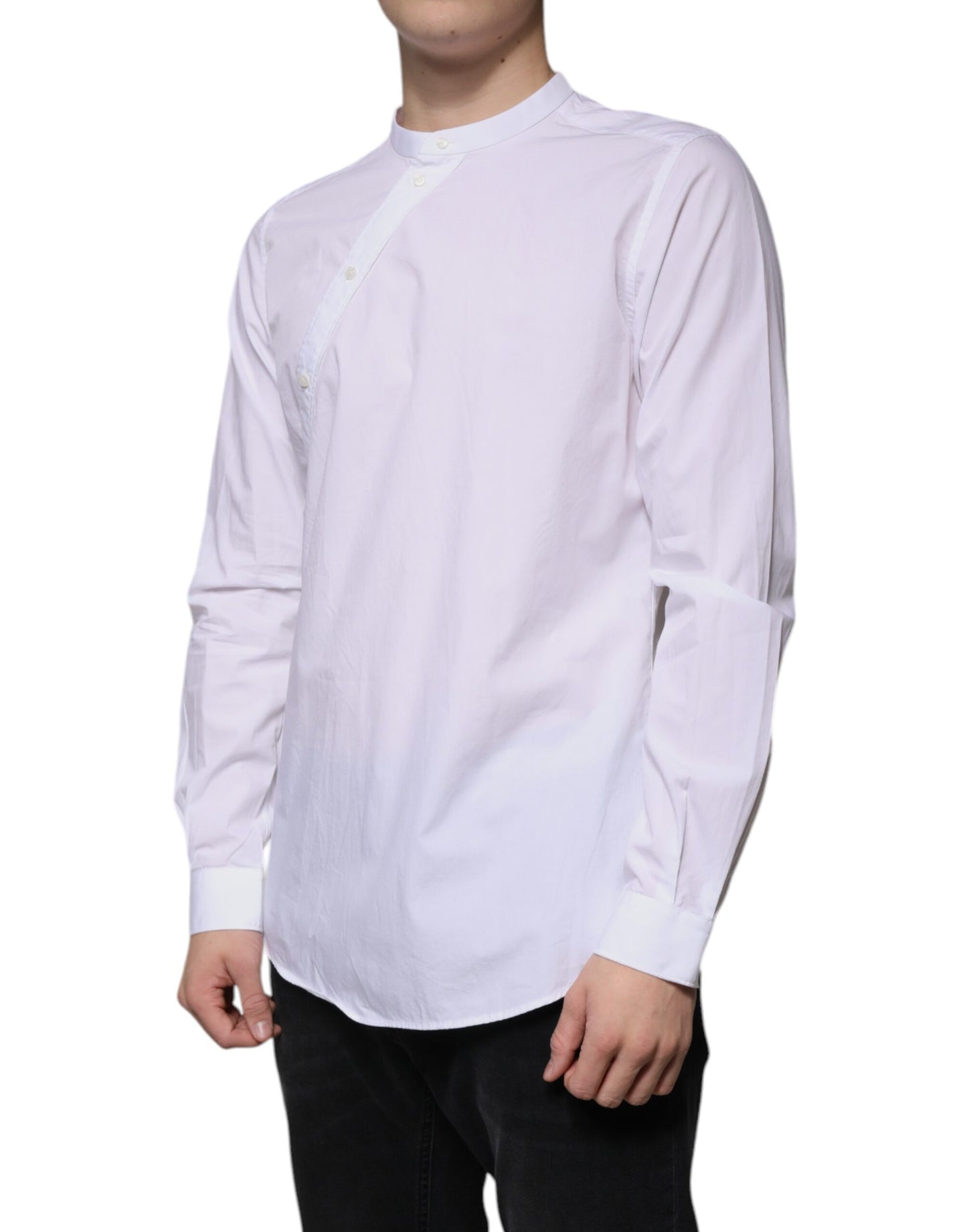 Camisa de vestir MARTINI de algodón blanco de corte entallado