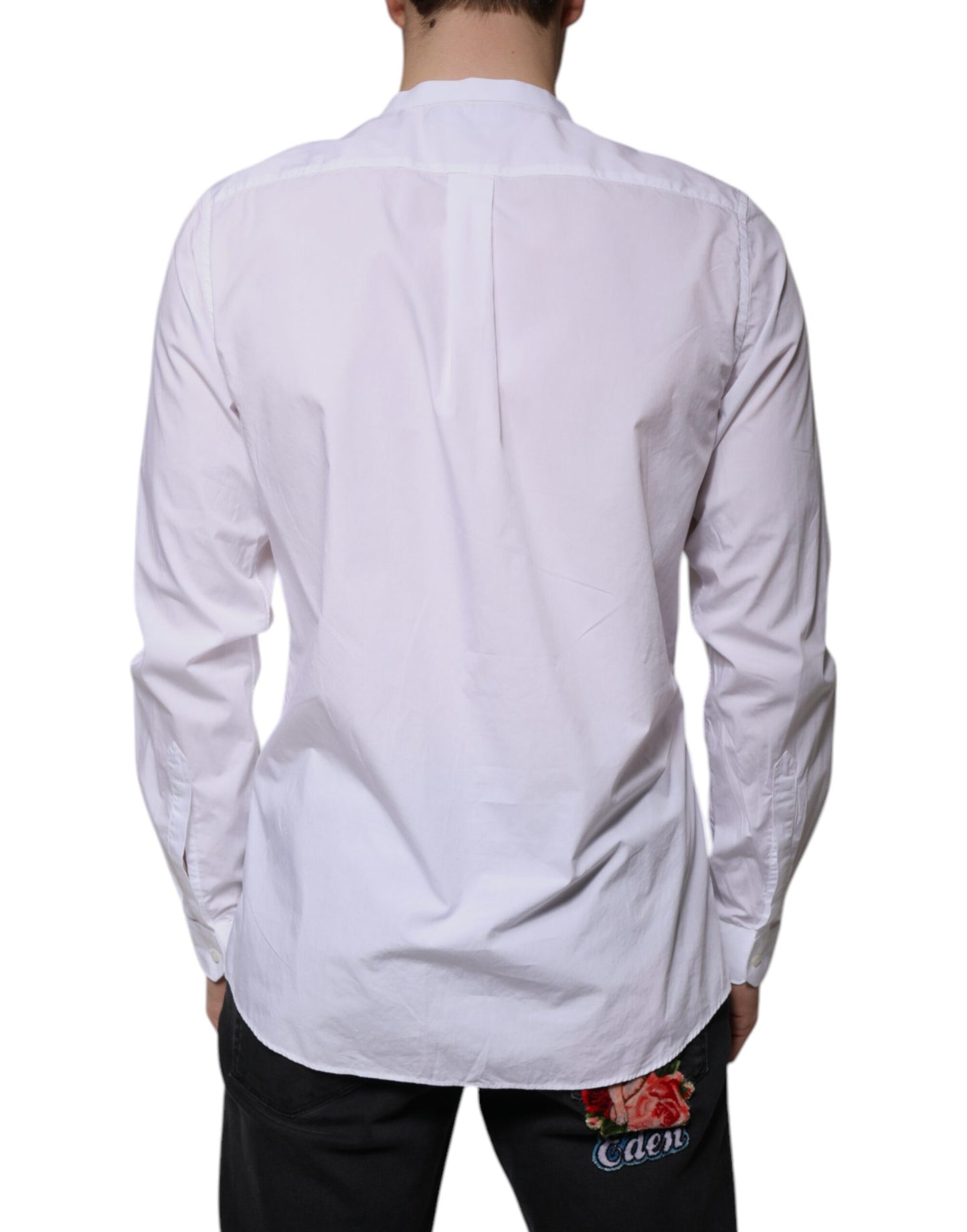 Camisa de vestir MARTINI de algodón blanco de corte entallado