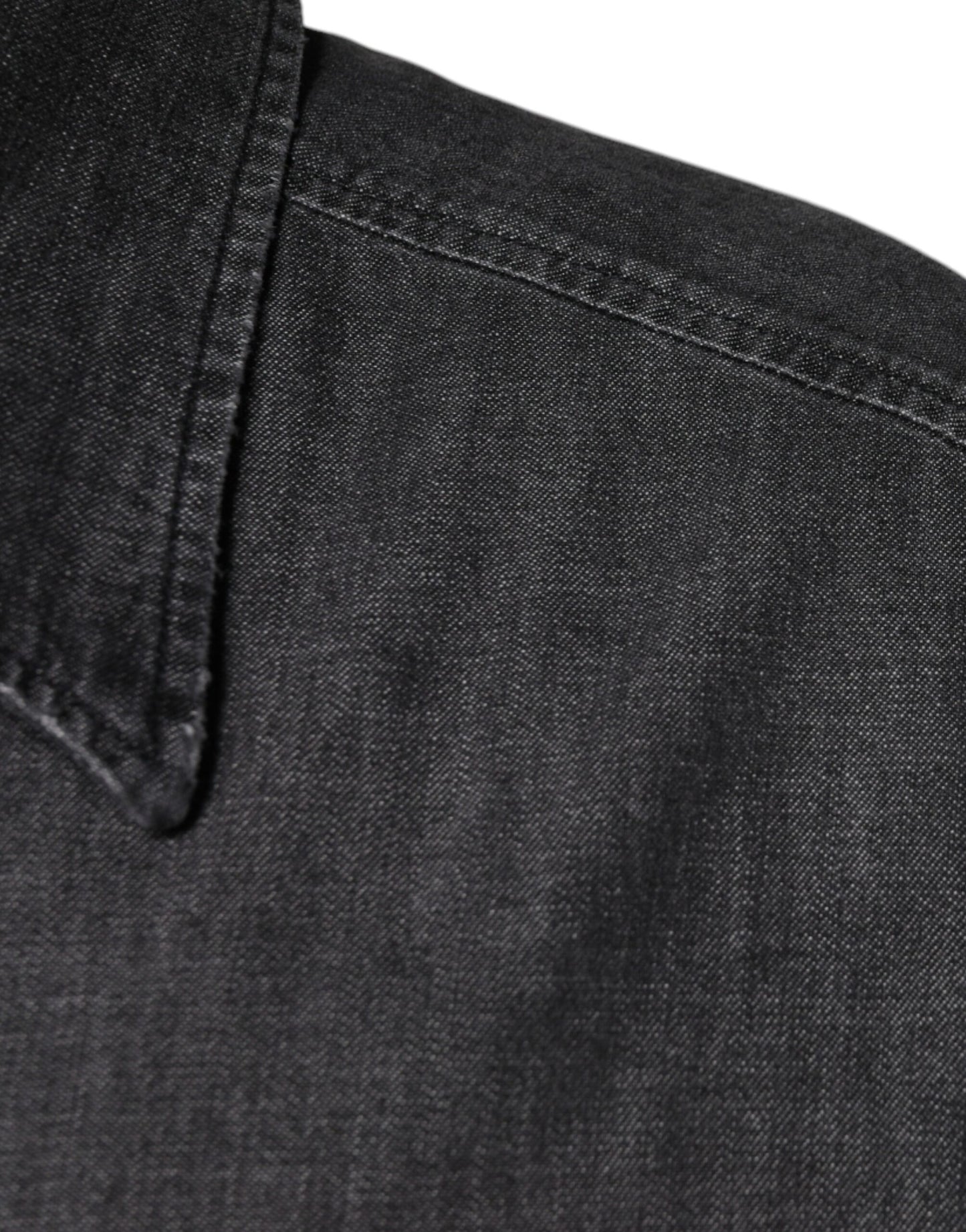 Camisa vaquera de algodón con botones y logotipo negro