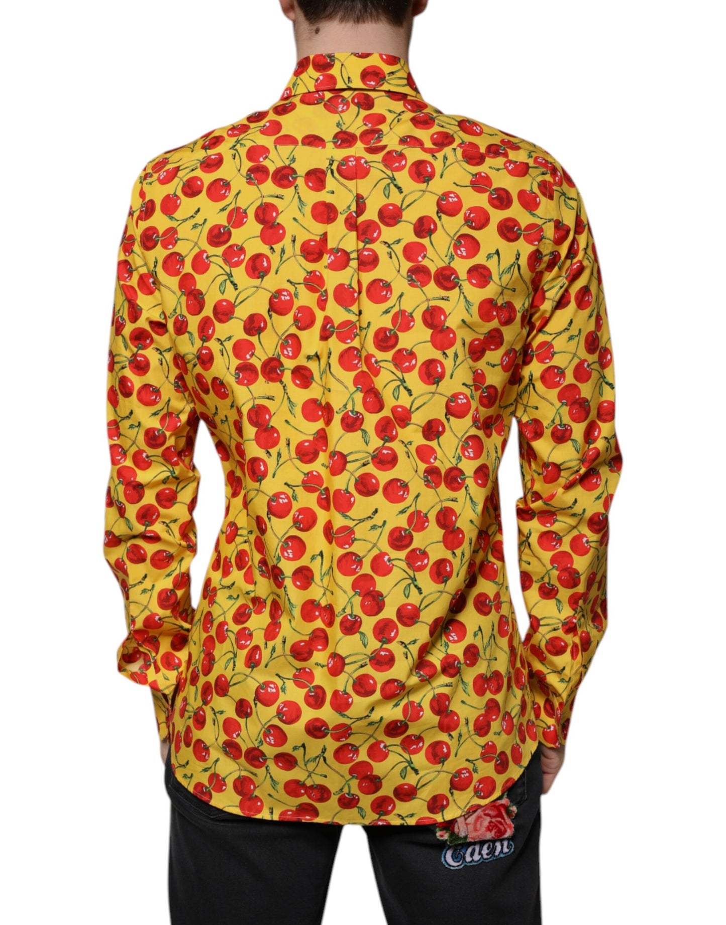 Camisa de vestir MARTINI de algodón color cereza amarillo