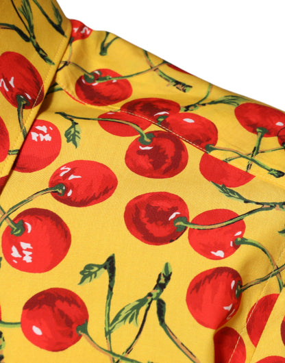 Camisa de vestir MARTINI de algodón color cereza amarillo