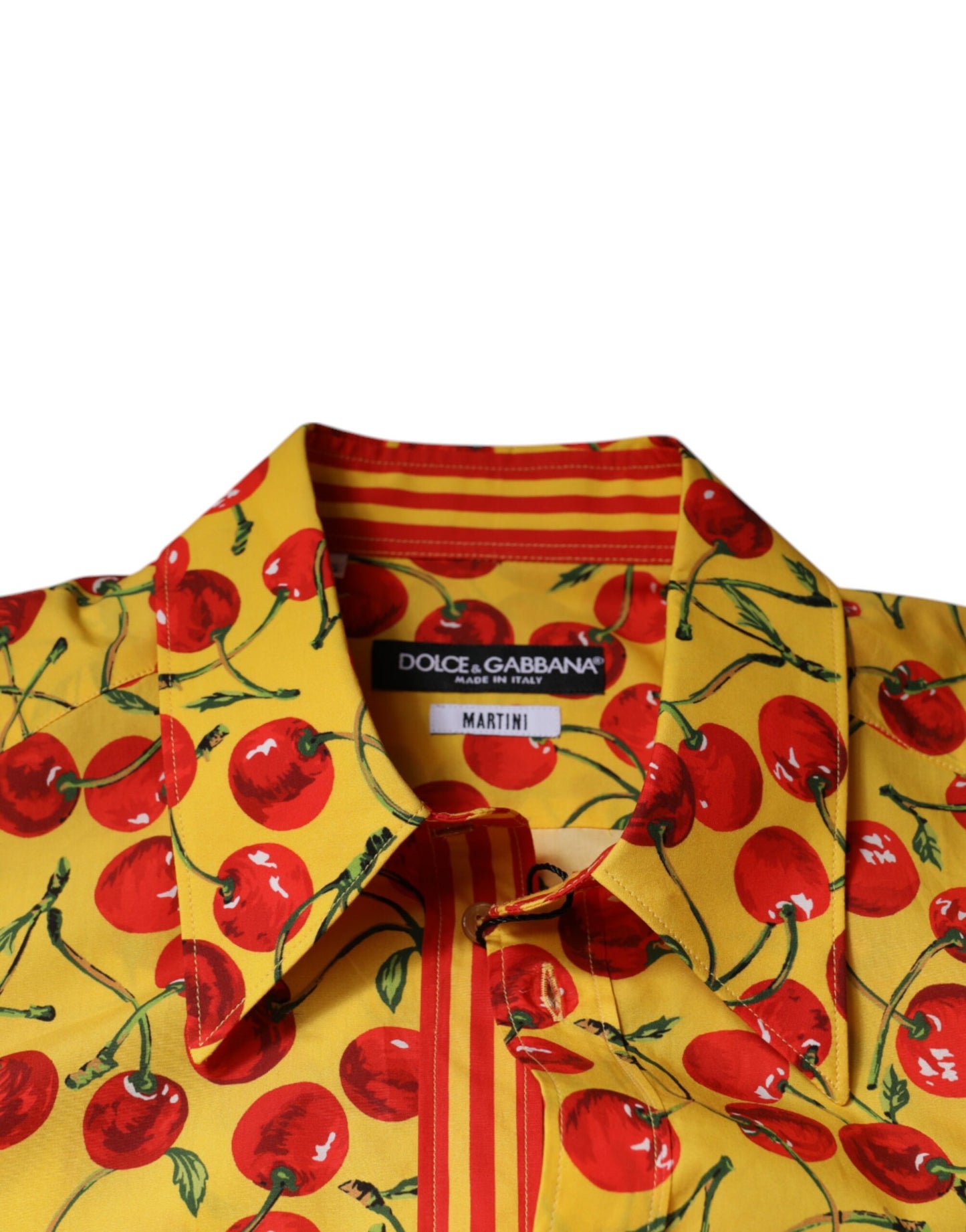 Camisa de vestir MARTINI de algodón color cereza amarillo