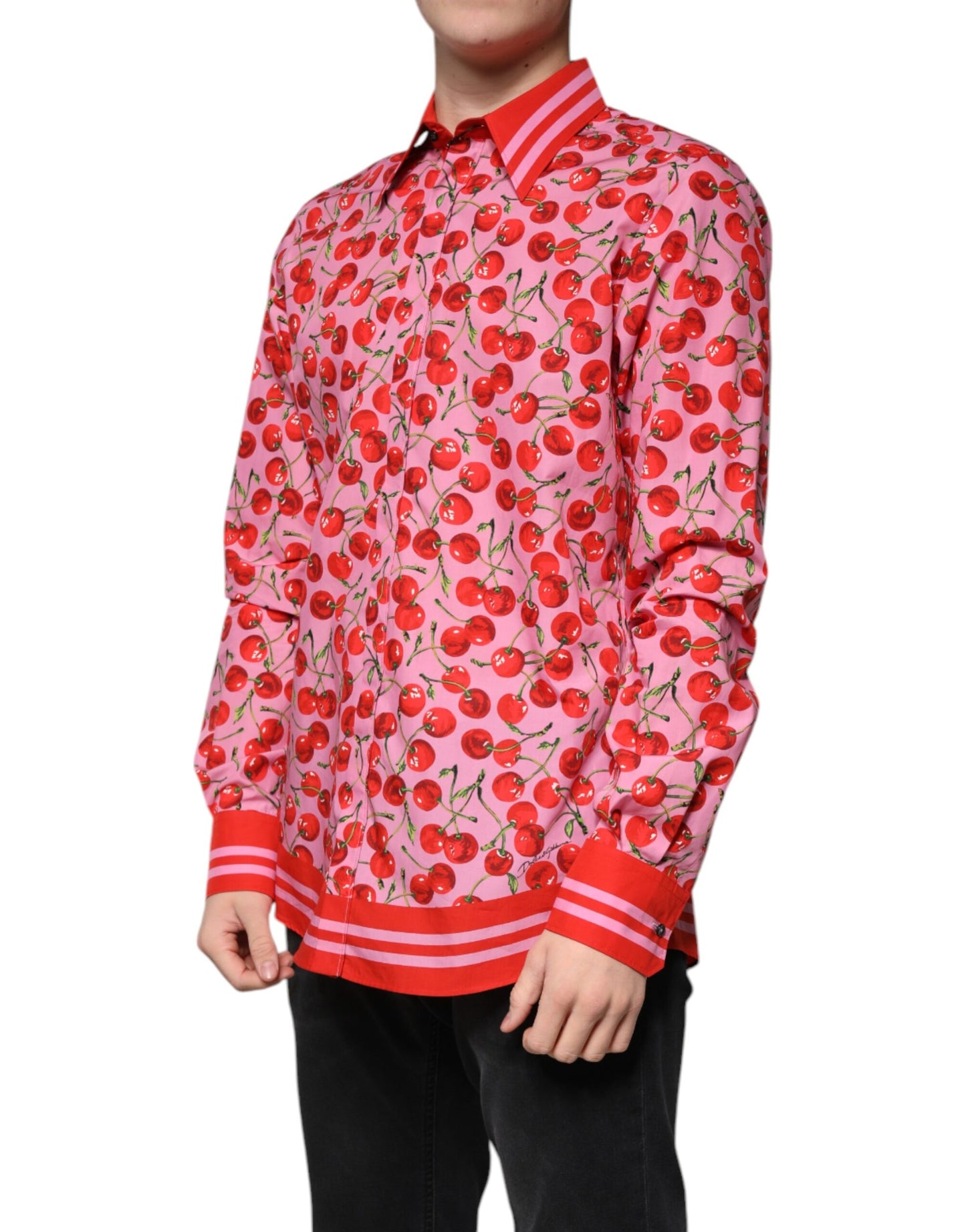 Camisa formal MARTINI de algodón color cereza rosa