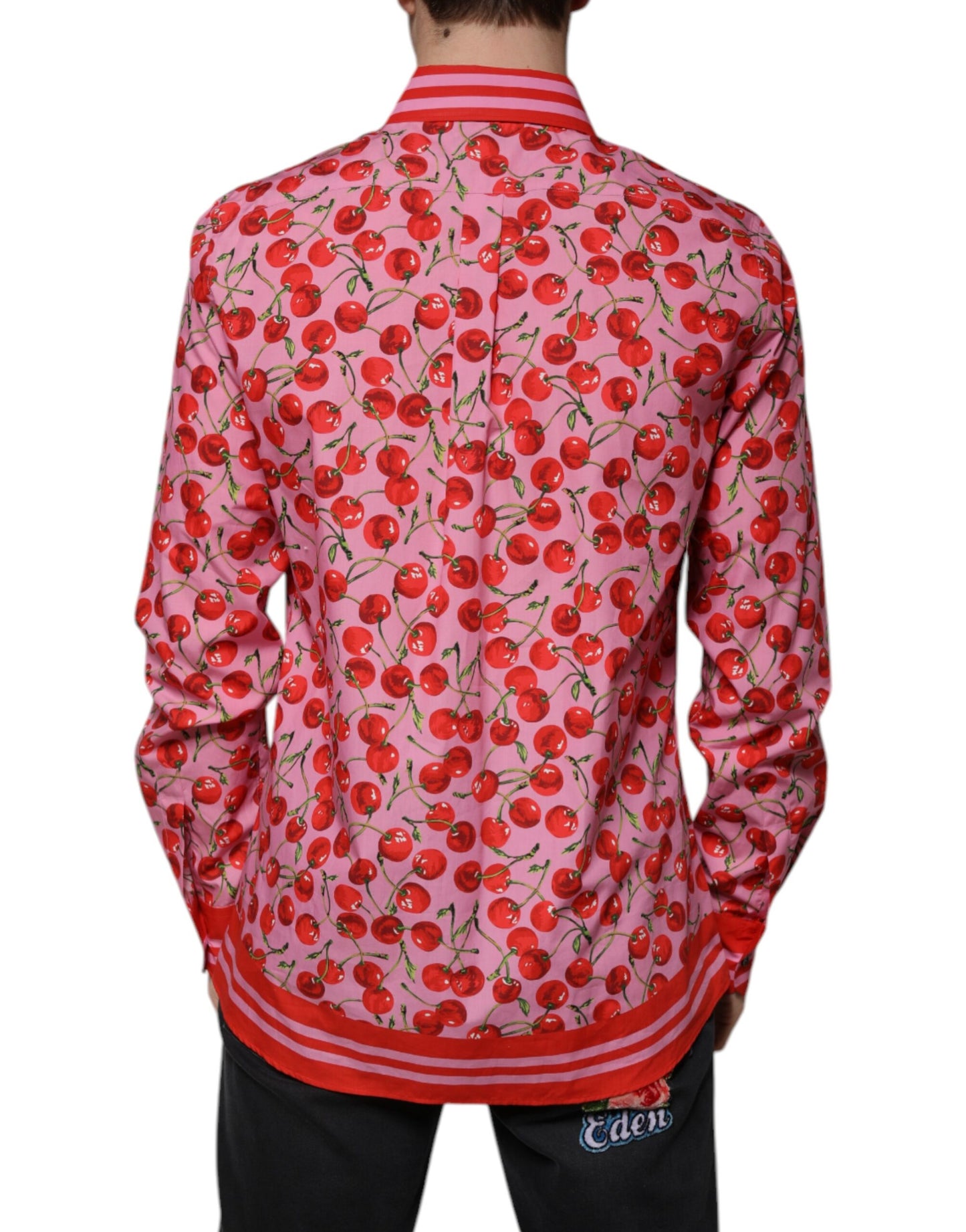 Camisa formal MARTINI de algodón color cereza rosa