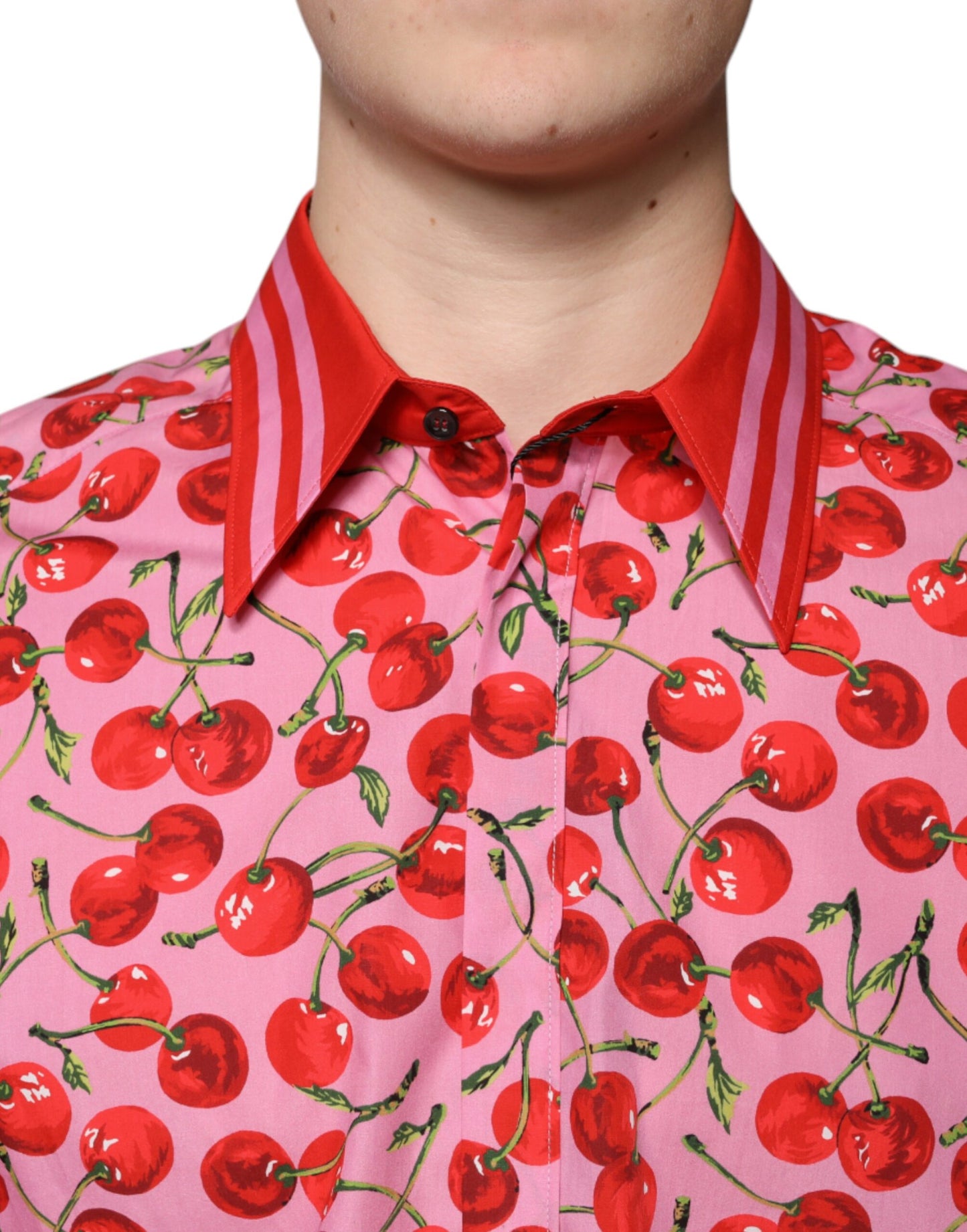 Camisa formal MARTINI de algodón color cereza rosa