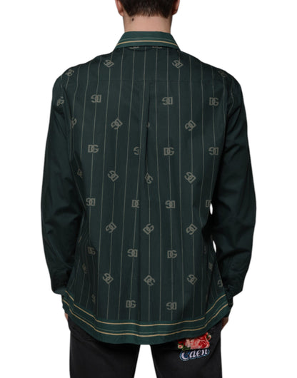 Camisa casual MARTINI de manga larga con logotipo verde