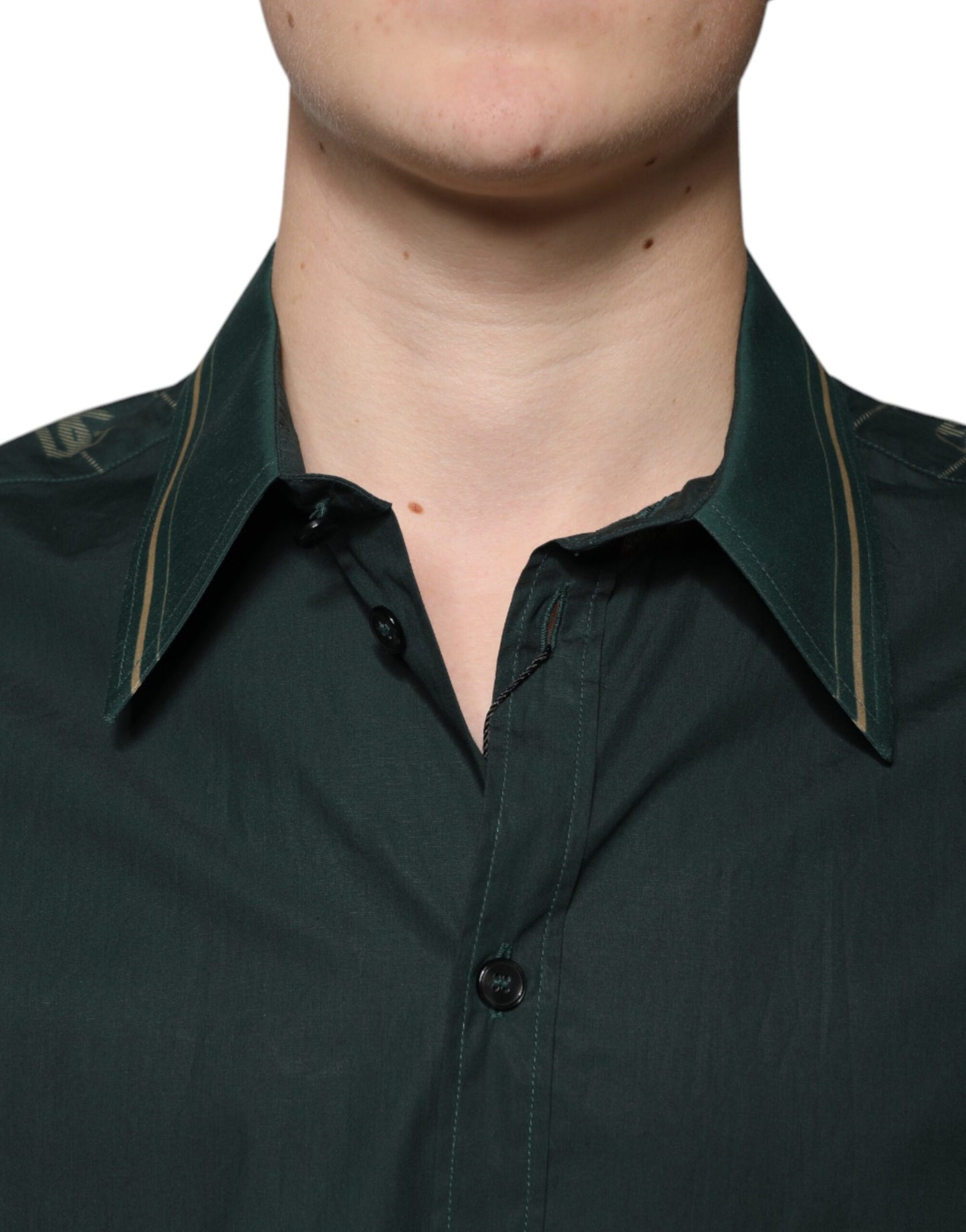 Camisa casual MARTINI de manga larga con logotipo verde