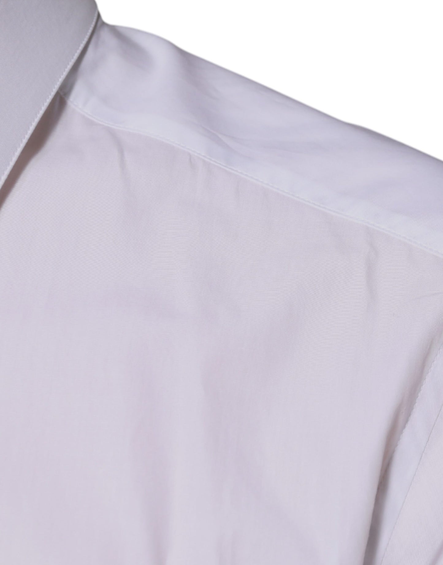 Camisa de vestir formal de algodón blanco con logotipo dorado para hombre
