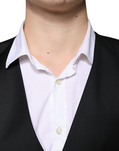 Chaleco formal de lana negra para hombre