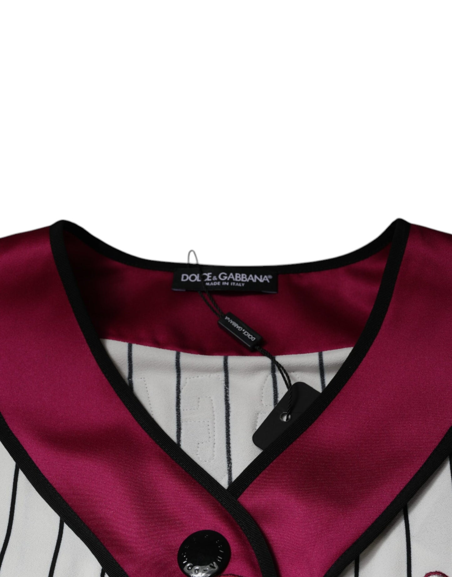 Camiseta con cuello en V y botones de jersey con logotipo multicolor