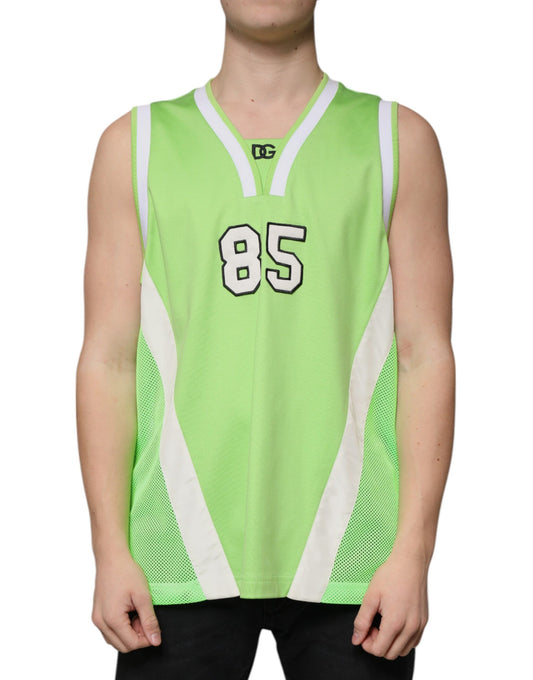Camiseta sin mangas de jersey de poliéster verde