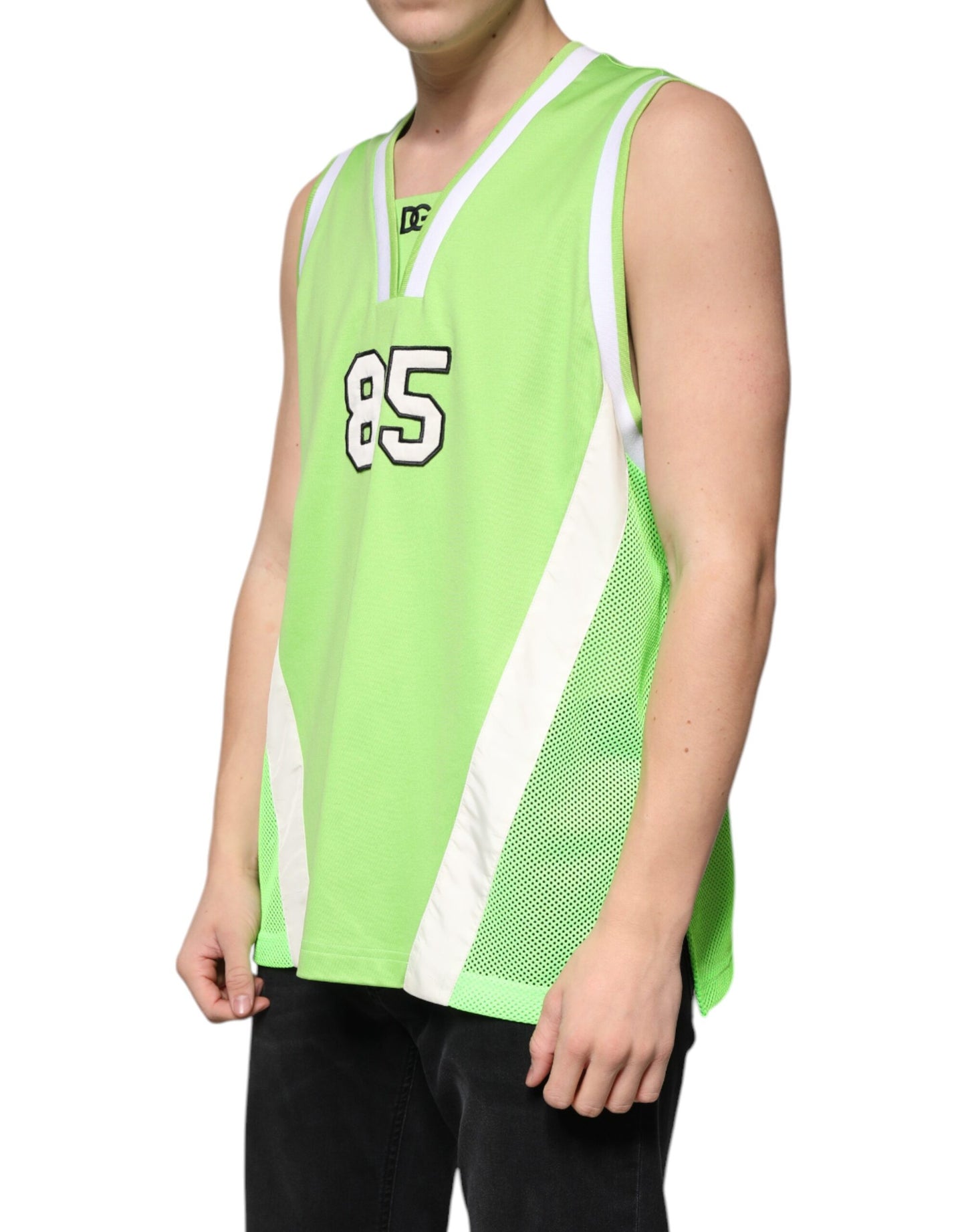 Camiseta sin mangas de jersey de poliéster verde