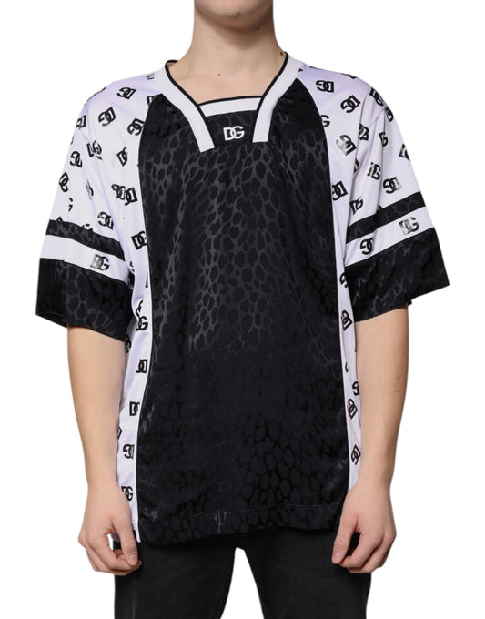 Camiseta de manga corta para hombre con logotipo en blanco y negro