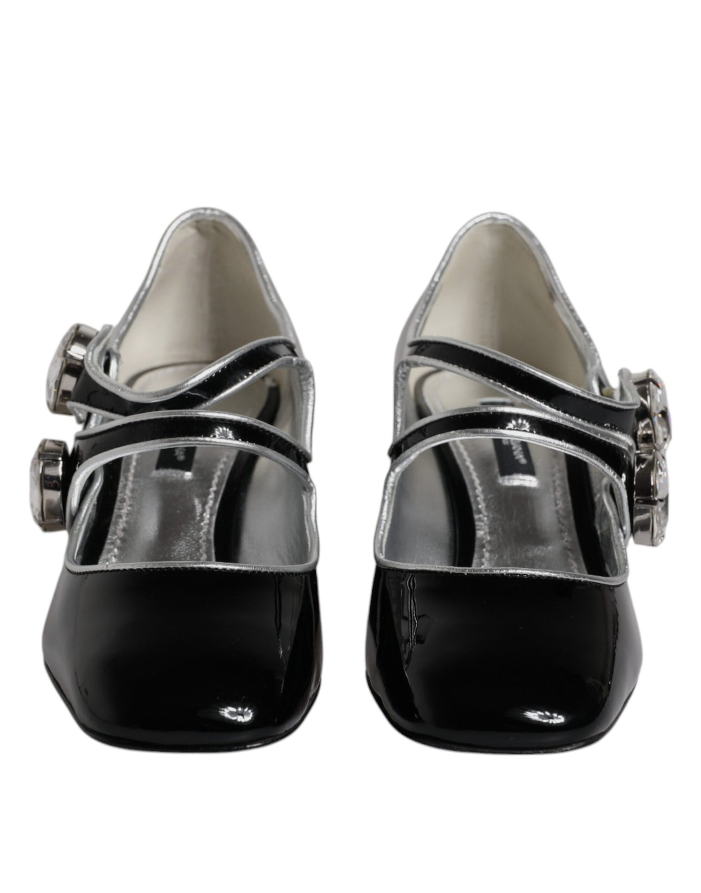 Zapatos Mary Jane de charol negro con cristales