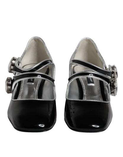 Zapatos Mary Jane de charol negro con cristales