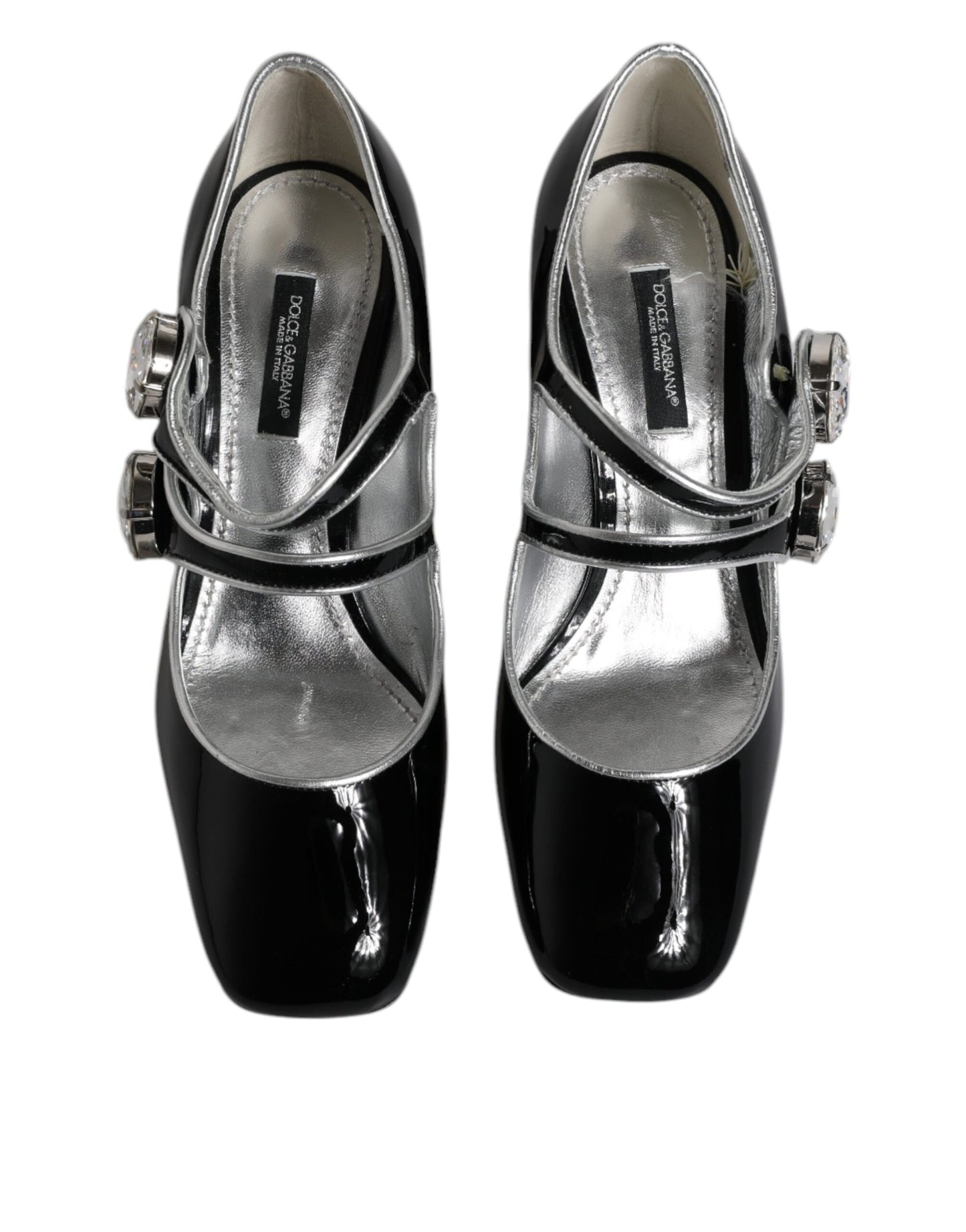Zapatos Mary Jane de charol negro con cristales