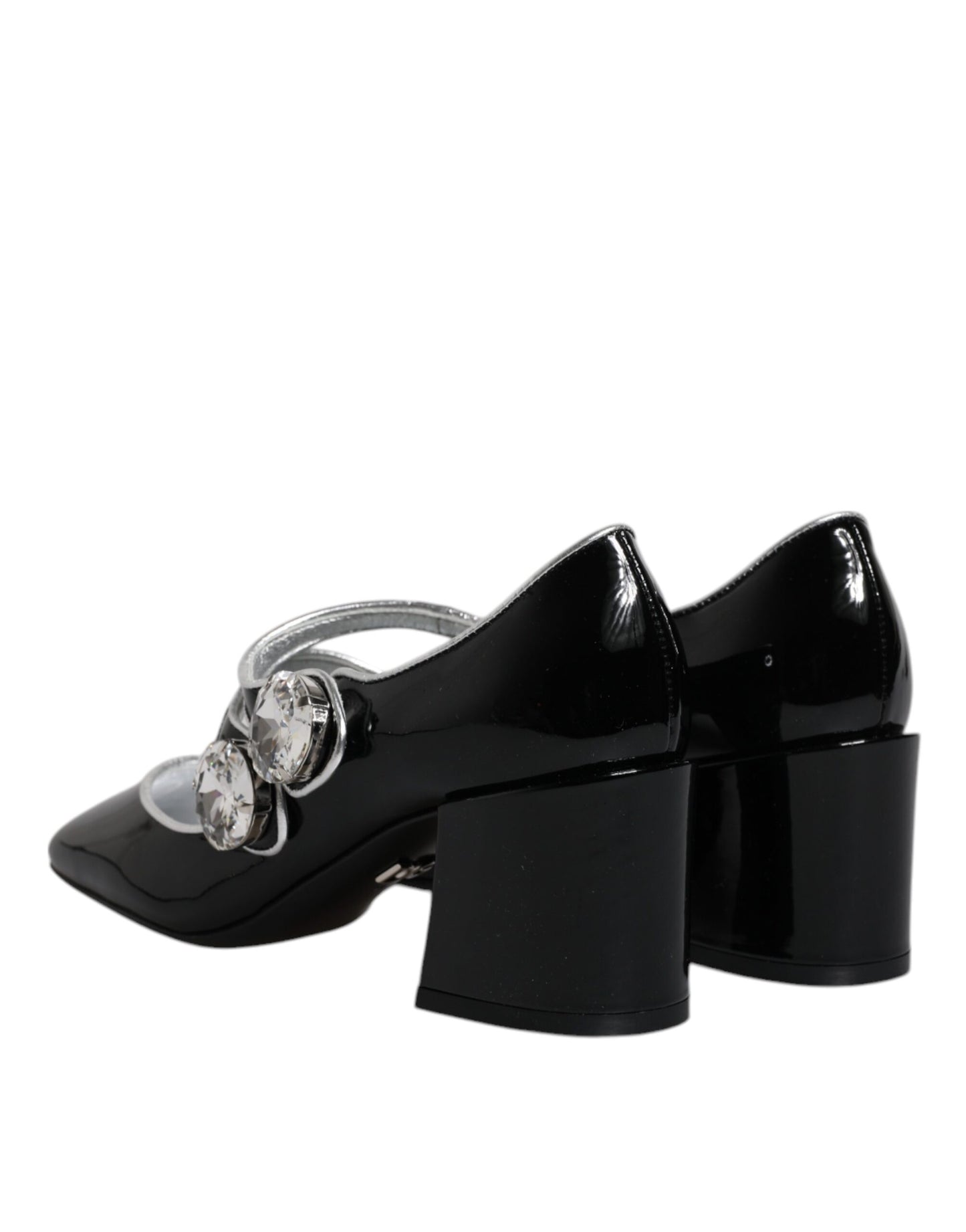 Zapatos Mary Jane de charol negro con cristales